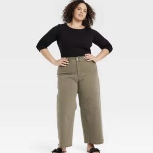 Universal Thread High Rise Sailor Wide Leg Ankle Jeans in Green. NWT. Women’s 16